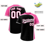 Custom Black Pink Personalized Color Block Authentic Baseball jersey