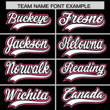 Custom Black Pink Personalized Color Block Authentic Baseball jersey