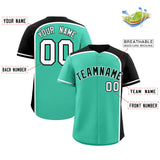 Custom Bright Green Black Personalized Color Block Authentic Baseball jersey