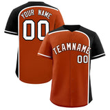Custom Texas Orange Black Personalized Color Block Authentic Baseball jersey