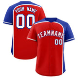 Custom Red Royal Personalized Color Block Authentic Baseball jersey