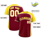 Custom Crimson Gold Personalized Color Block Authentic Baseball jersey