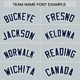 Custom Silver Navy Personalized Color Block Authentic Baseball jersey