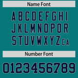 Custom Aqua Navy Personalized Color Block Authentic Baseball jersey