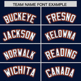 Custom Navy Orange Personalized Color Block Authentic Baseball jersey