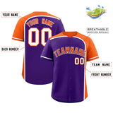 Custom Purple Orange Personalized Color Block Authentic Baseball jersey
