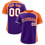 Custom Purple Orange Personalized Color Block Authentic Baseball jersey