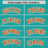 Custom Aqua Orange Personalized Color Block Authentic Baseball jersey