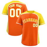 Custom Orange Gold Personalized Color Block Authentic Baseball jersey