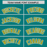Custom Aqua Old Gold Personalized Color Block Authentic Baseball jersey