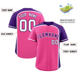 Custom Pink Purple Personalized Color Block Authentic Baseball jersey