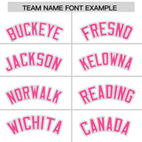 Custom White Pink Personalized Color Block Authentic Baseball jersey