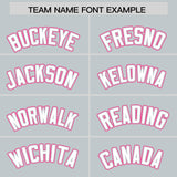 Custom Silver Pink Personalized Color Block Authentic Baseball jersey
