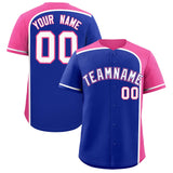 Custom Royal Pink Personalized Color Block Authentic Baseball jersey