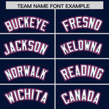Custom Navy Pink Personalized Color Block Authentic Baseball jersey
