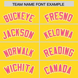 Custom Gold Pink Personalized Color Block Authentic Baseball jersey