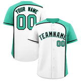 Custom White Bright Green Personalized Color Block Authentic Baseball jersey