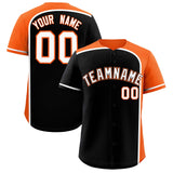 Custom Black Orange Personalized Color Block Authentic Baseball jersey