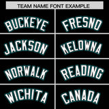Custom Black Aqua Personalized Color Block Authentic Baseball jersey