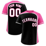 Custom Black Pink Personalized Color Block Authentic Baseball jersey