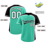 Custom Bright Green Black Personalized Color Block Authentic Baseball jersey
