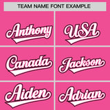 Custom Pink Black Personalized Color Block Authentic Baseball jersey