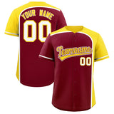 Custom Crimson Gold Personalized Color Block Authentic Baseball jersey