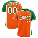 Custom Orange Kelly Green Personalized Color Block Authentic Baseball jersey