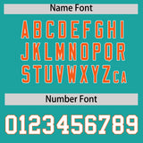 Custom Aqua Orange Personalized Color Block Authentic Baseball jersey