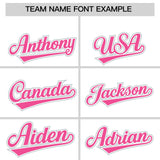 Custom White Pink Personalized Color Block Authentic Baseball jersey