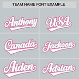 Custom Silver Pink Personalized Color Block Authentic Baseball jersey