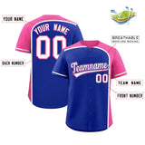 Custom Royal Pink Personalized Color Block Authentic Baseball jersey