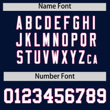 Custom Navy Pink Personalized Color Block Authentic Baseball jersey