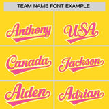 Custom Gold Pink Personalized Color Block Authentic Baseball jersey