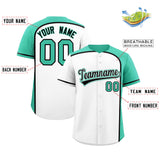 Custom White Bright Green Personalized Color Block Authentic Baseball jersey