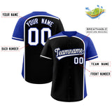 Custom Black Royal Personalized Color Block Authentic Baseball jersey