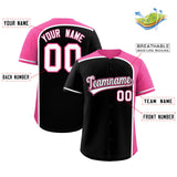 Custom Black Pink Personalized Color Block Authentic Baseball jersey