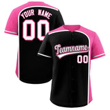 Custom Black Pink Personalized Color Block Authentic Baseball jersey