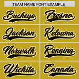 Custom Old Gold Black Personalized Color Block Authentic Baseball jersey