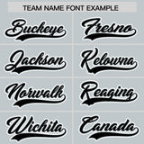 Custom Silver Black Personalized Color Block Authentic Baseball jersey