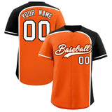 Custom Orange Black Personalized Color Block Authentic Baseball jersey