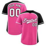 Custom Pink Black Personalized Color Block Authentic Baseball jersey
