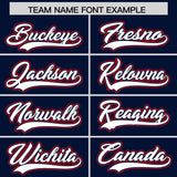 Custom Navy Red Personalized Color Block Authentic Baseball jersey