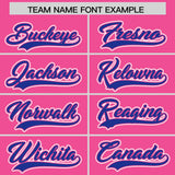 Custom Pink Royal Personalized Color Block Authentic Baseball jersey