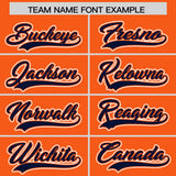 Custom Orange Navy Personalized Color Block Authentic Baseball jersey