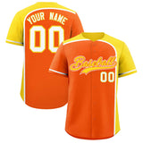 Custom Orange Gold Personalized Color Block Authentic Baseball jersey
