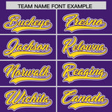 Custom Purple Gold Personalized Color Block Authentic Baseball jersey