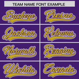 Custom Purple Old Gold Personalized Color Block Authentic Baseball jersey