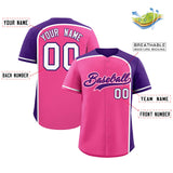 Custom Pink Purple Personalized Color Block Authentic Baseball jersey