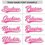 Custom White Pink Personalized Color Block Authentic Baseball jersey